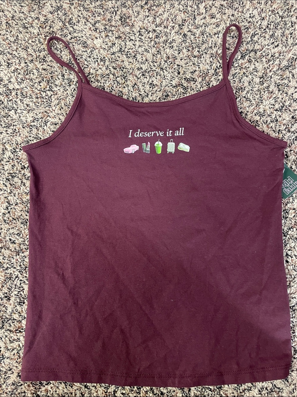 Wild Fable Graphic Spaghetti Strap Cropped Tank Top Size M | NWT